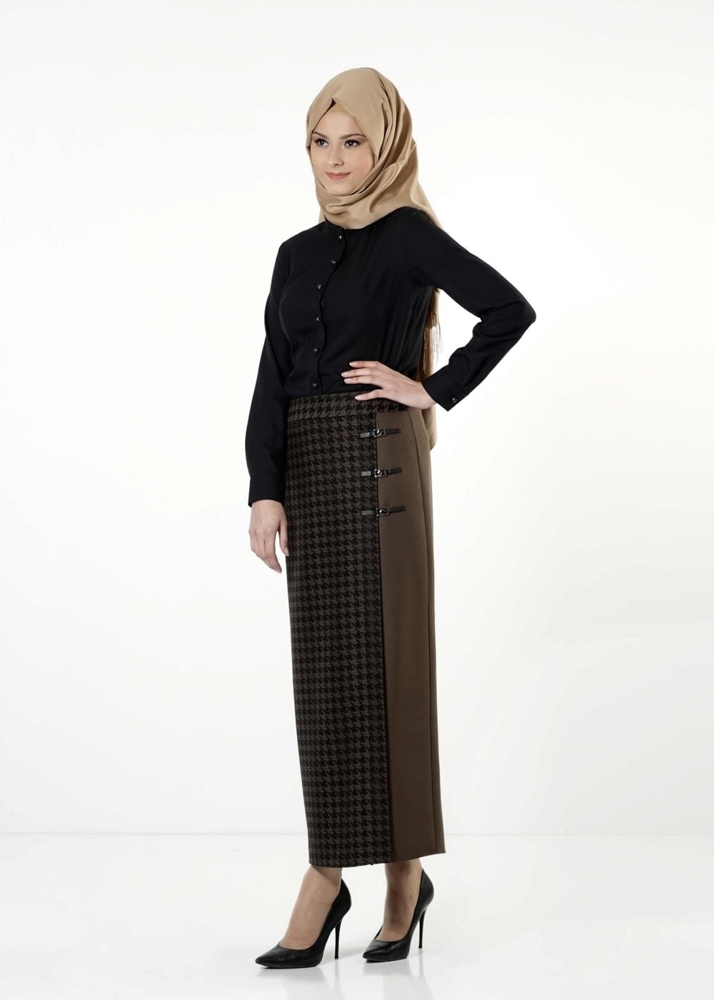 Tesettür giyim KAHVE 6787 ETEK