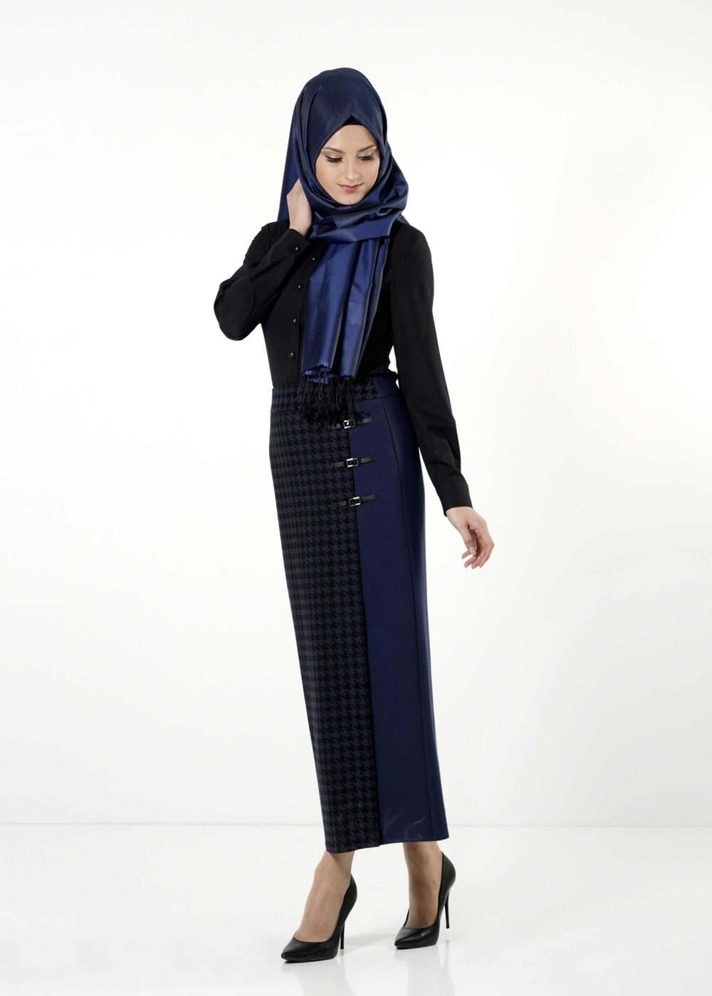 Tesettür giyim LACİVERT 6787 ETEK