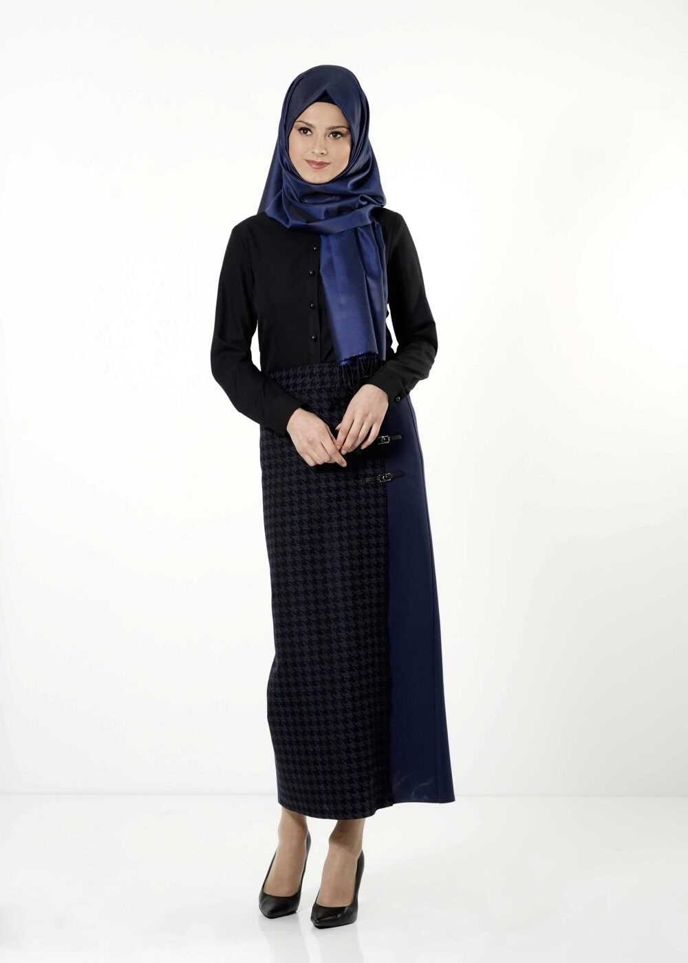 Tesettür giyim LACİVERT 6787 ETEK