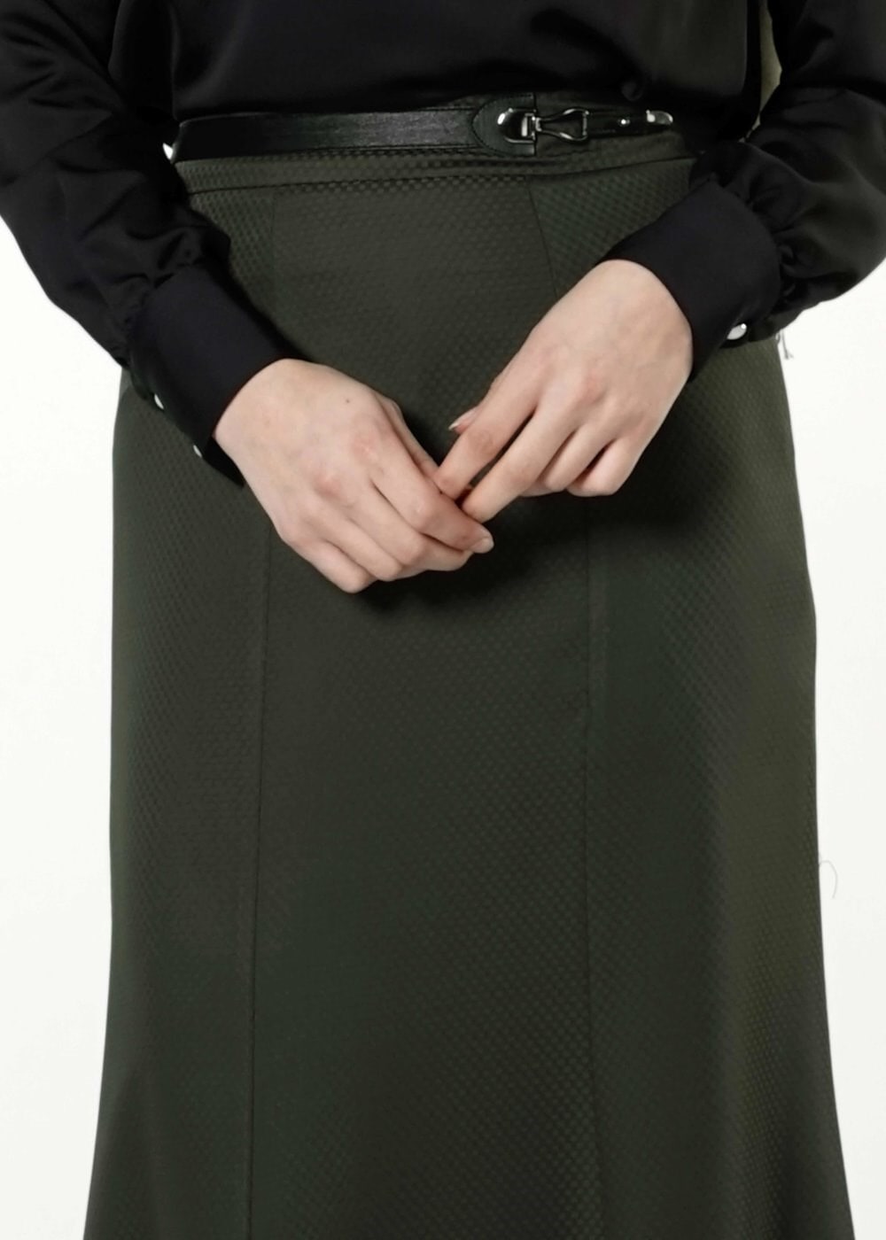 Tesettür giyim HAKİ BALIK KESİM ETEK 6788 