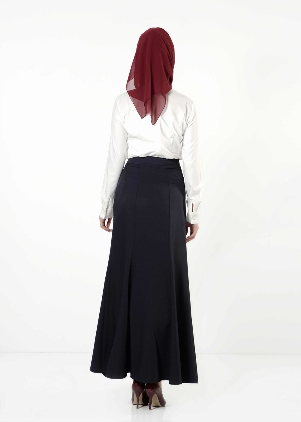 Tesettür giyim LACİVERT BALIK KESİM ETEK 6788 