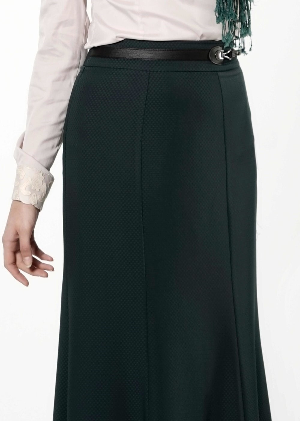 Tesettür giyim YEŞİL BALIK KESİM ETEK 6788 