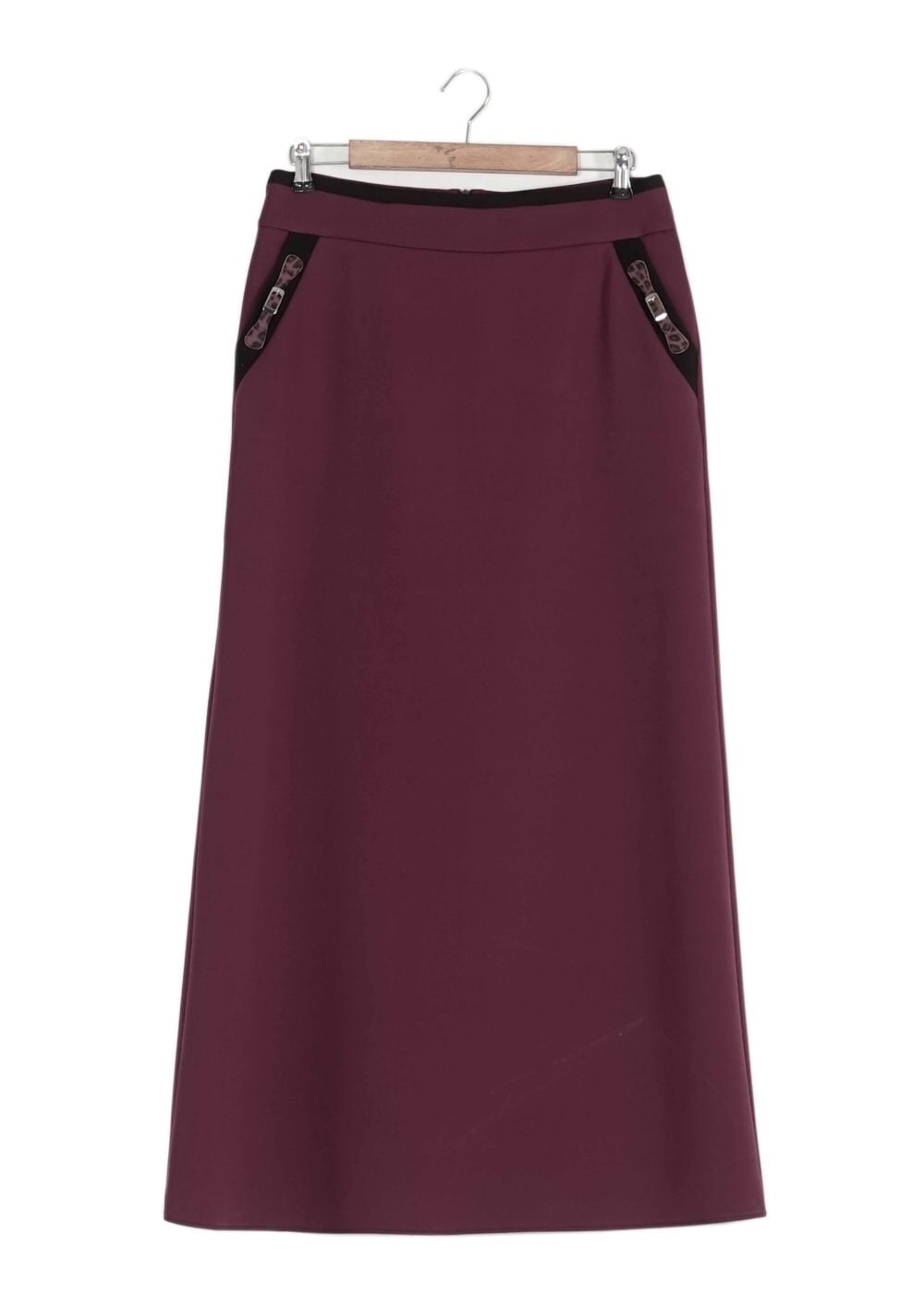 Tesettür giyim BORDO LEOPAR DESEN DETAYLI ETEK 6790 