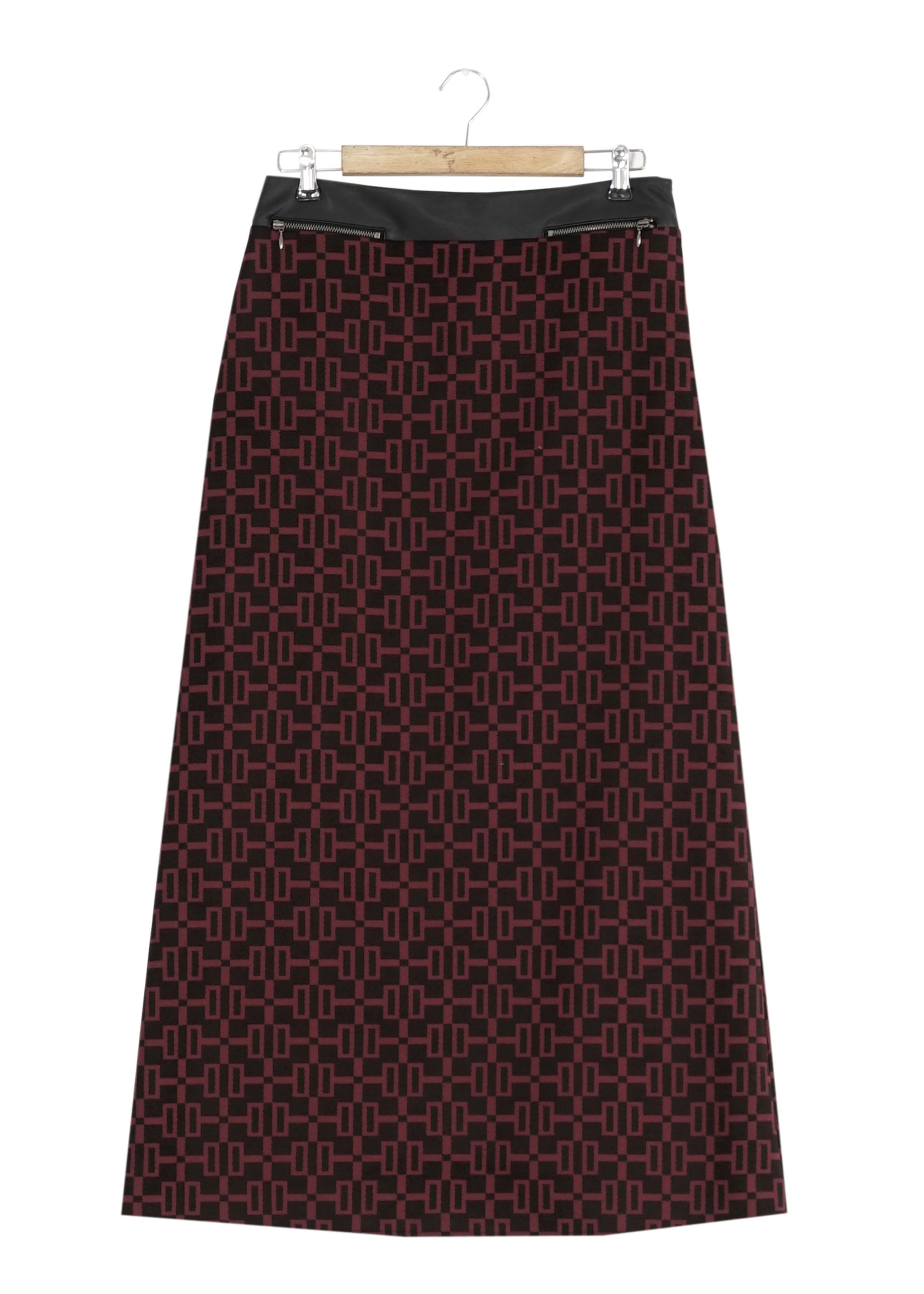 Tesettür giyim BORDO DESENLİ ETEK 6791 