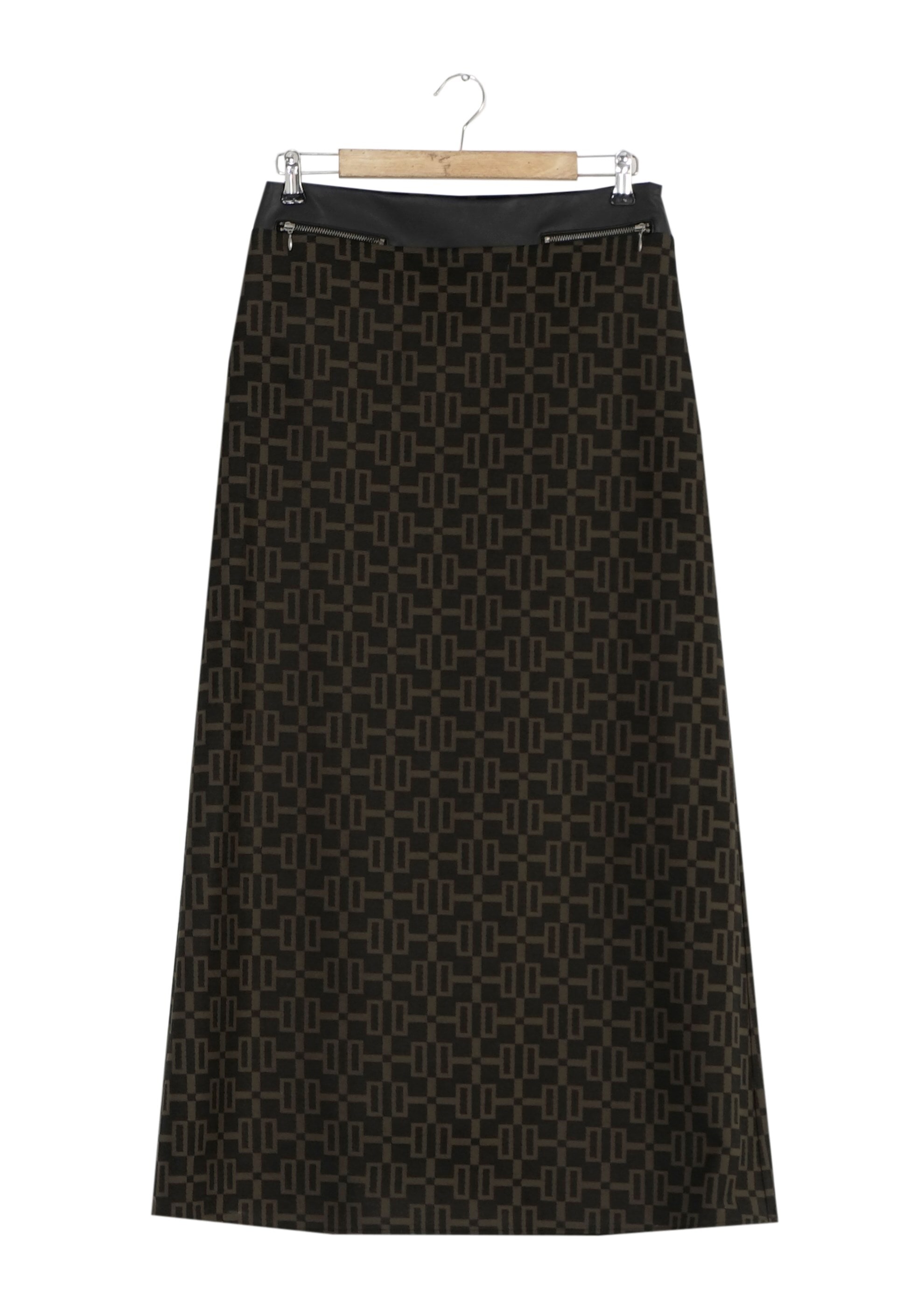 Tesettür giyim HAKİ DESENLİ ETEK 6791 