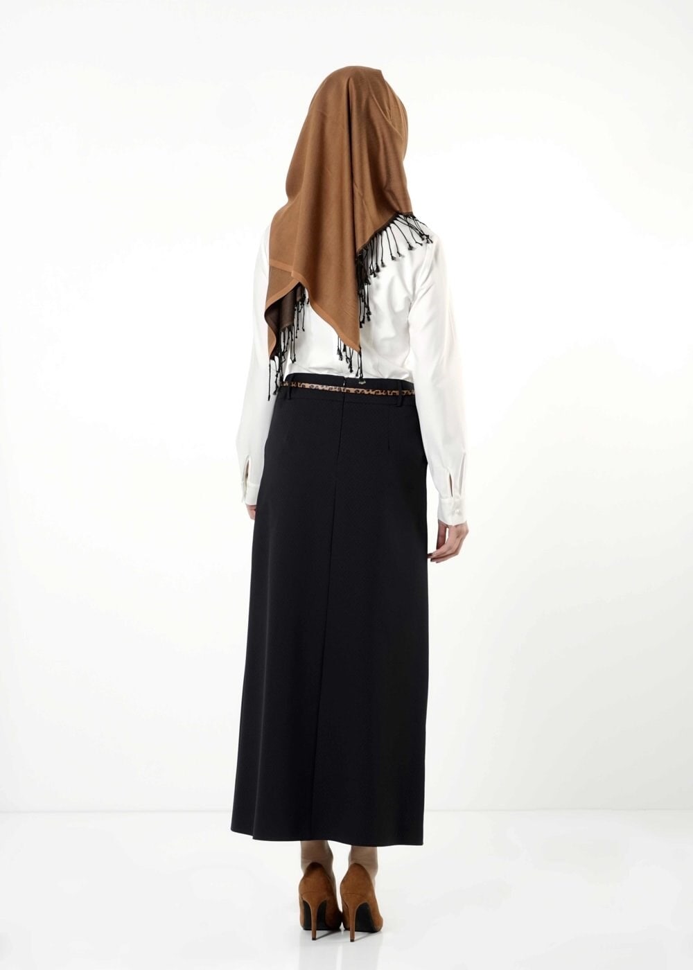 Tesettür giyim SİYAH CEPLİ ETEK 6792 