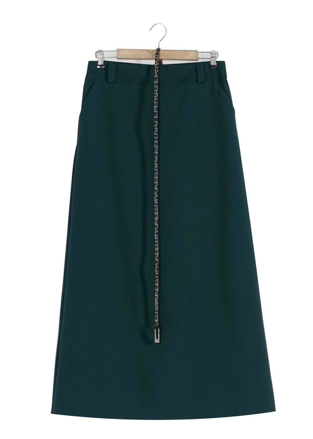 Tesettür giyim YEŞİL CEPLİ ETEK 6792 