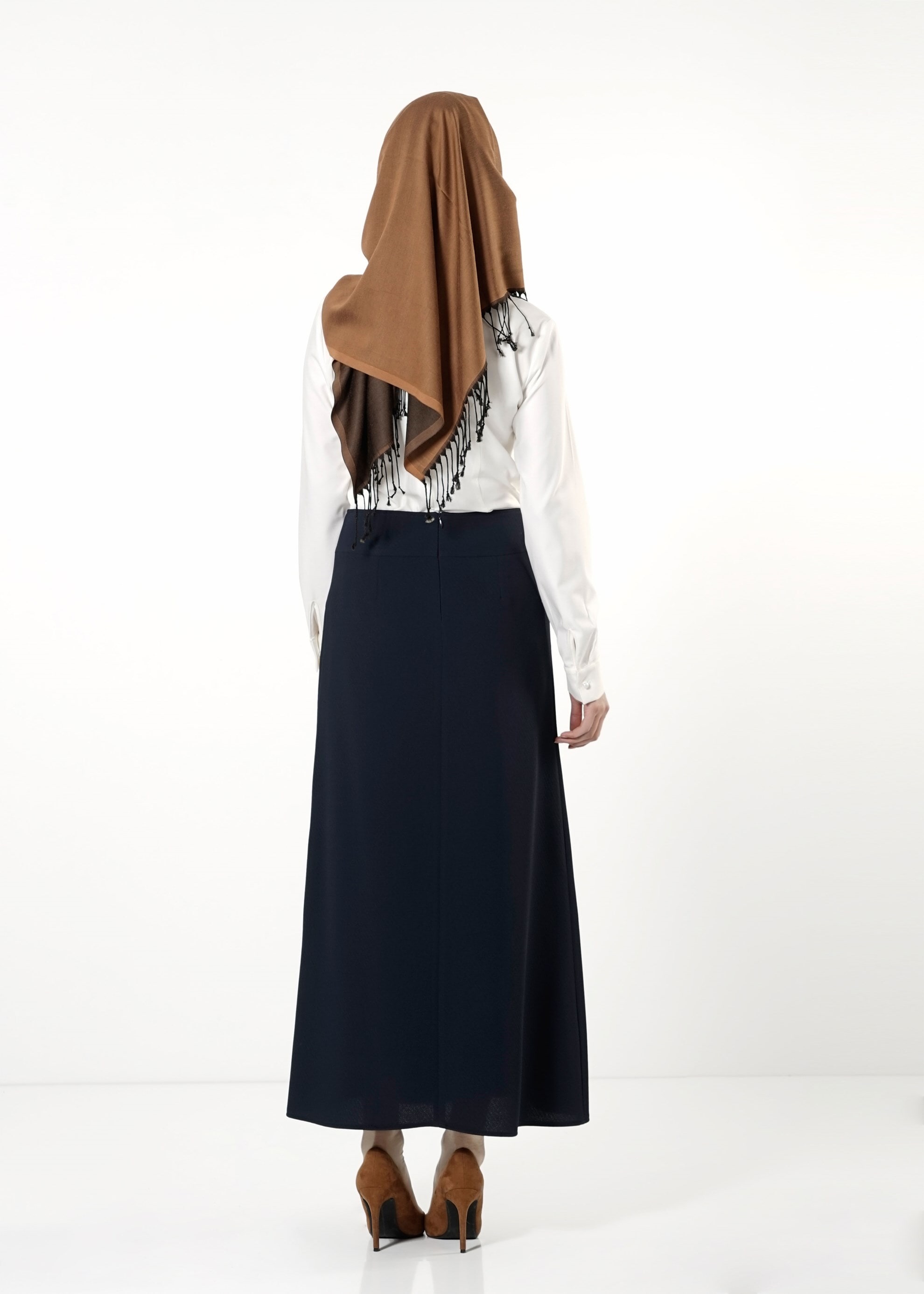 Tesettür giyim LACİVERT A KESİM ETEK 6804 