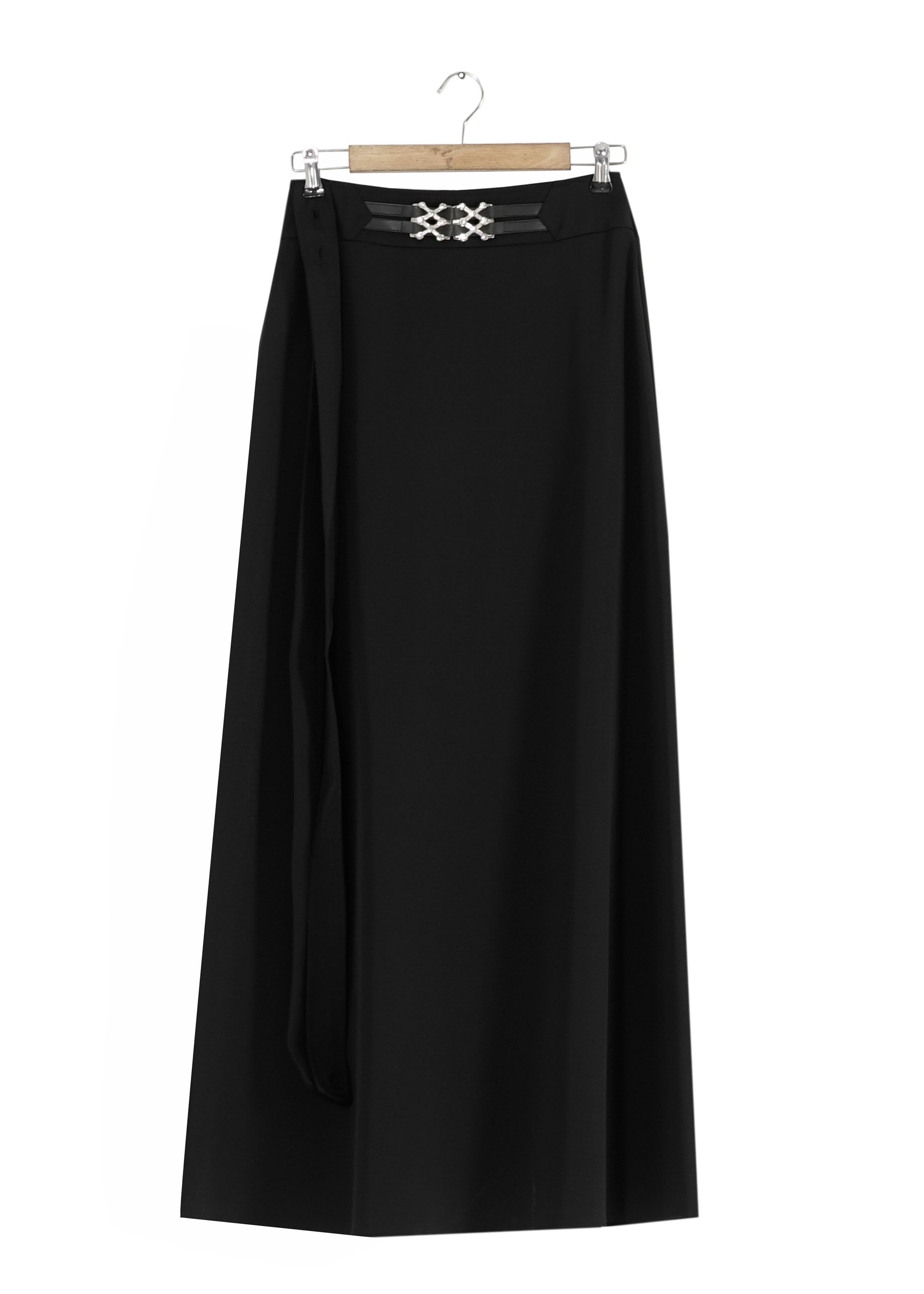 Tesettür giyim SİYAH ÇAPRAZ ASKILI ETEK 6805 