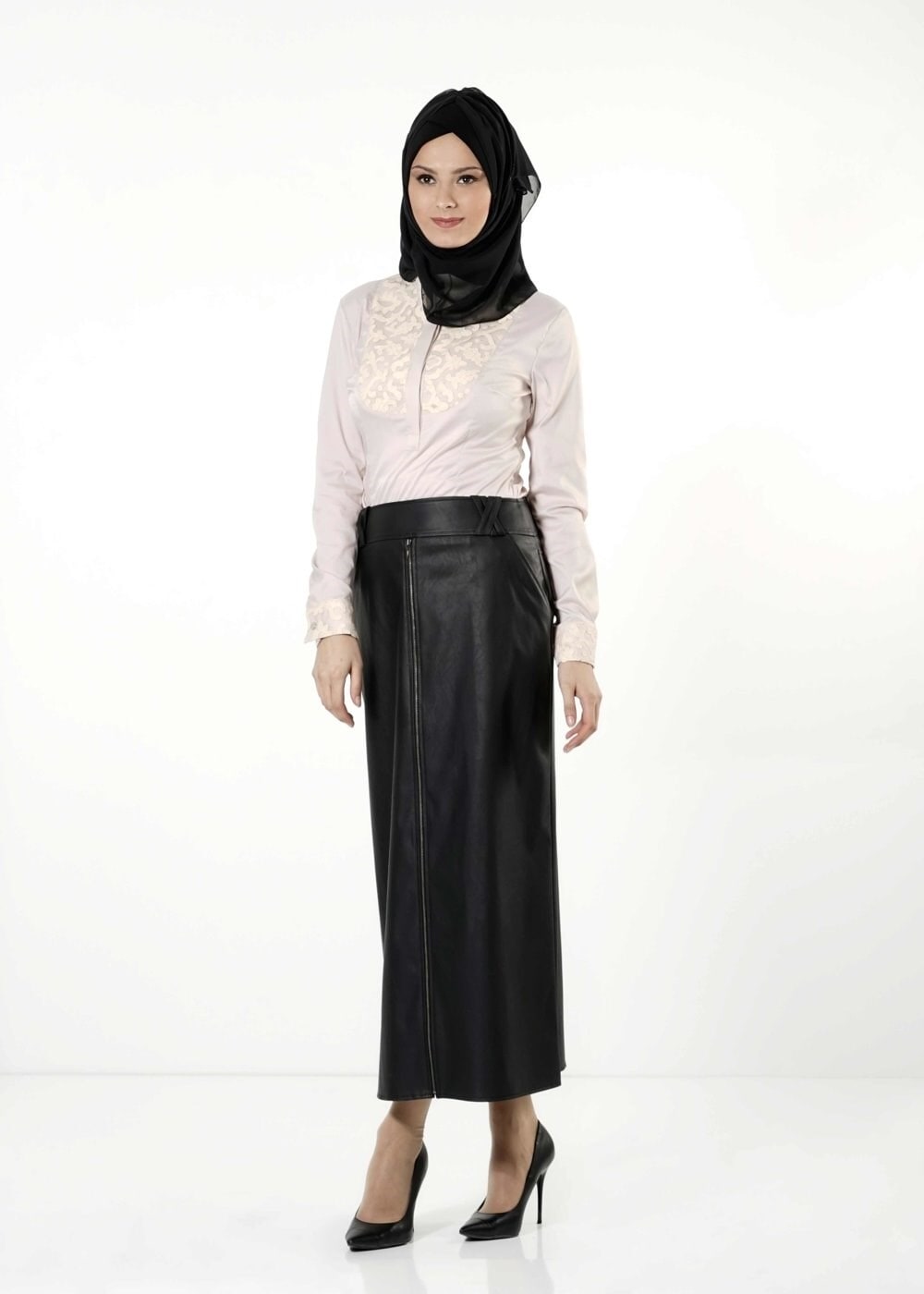 Tesettür giyim SİYAH 6808 ETEK