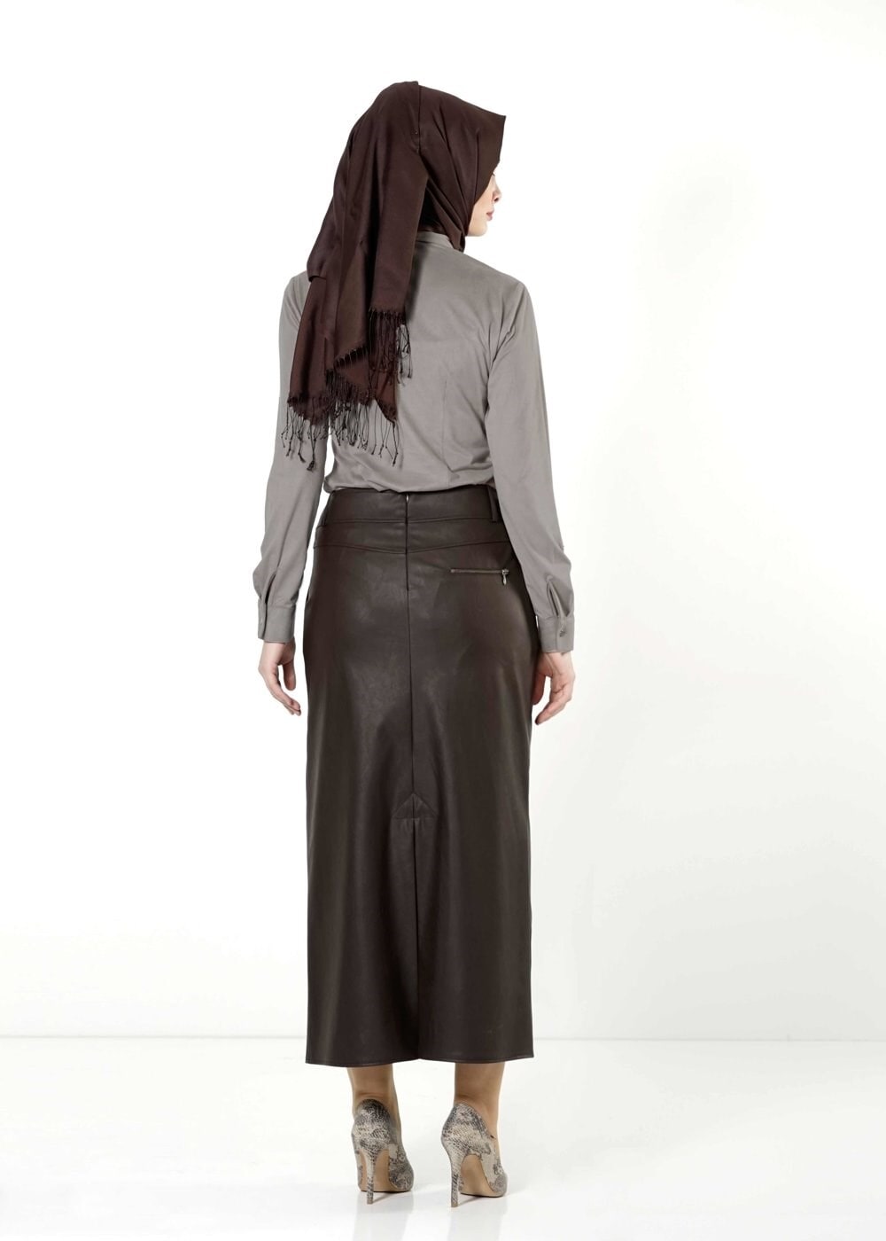 Tesettür giyim KAHVE 6808 ETEK