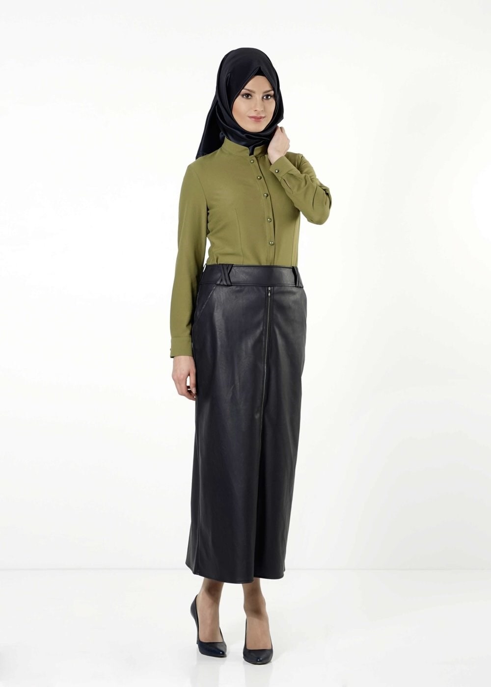 Tesettür giyim LACİVERT 6808 ETEK