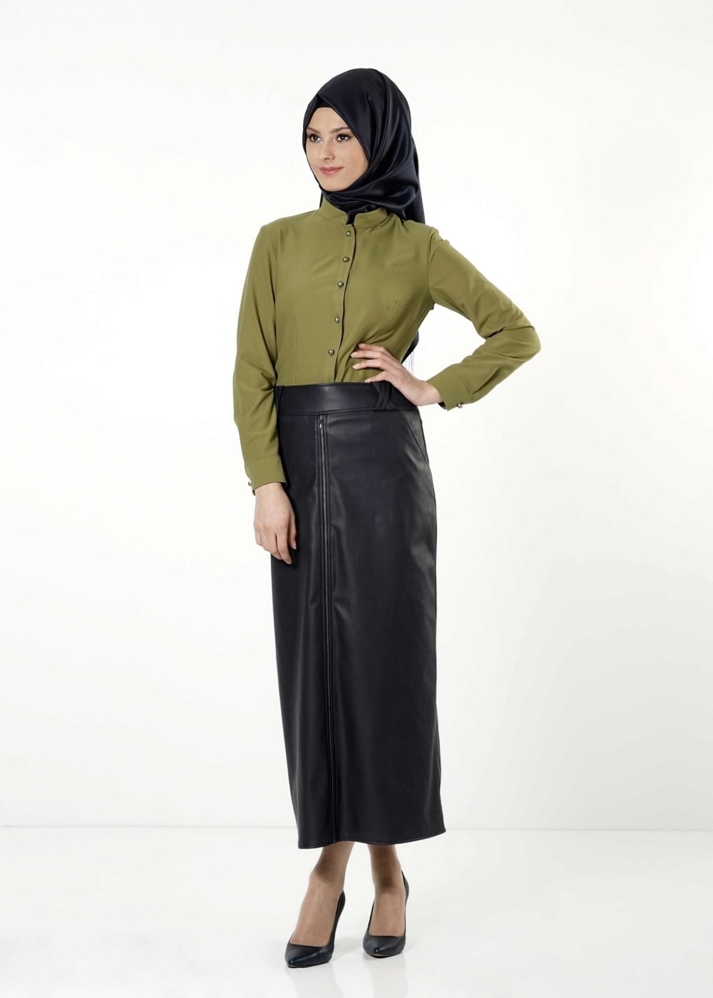 Tesettür giyim LACİVERT 6808 ETEK