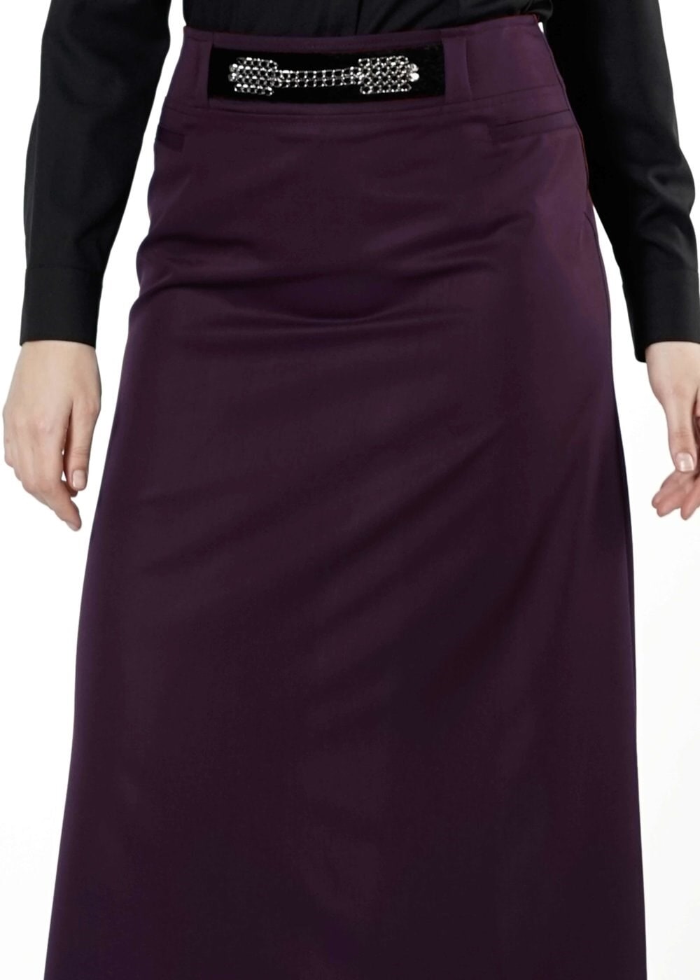 Tesettür giyim MÜRDÜM ZİNCİR DETAYLI ETEK 6809