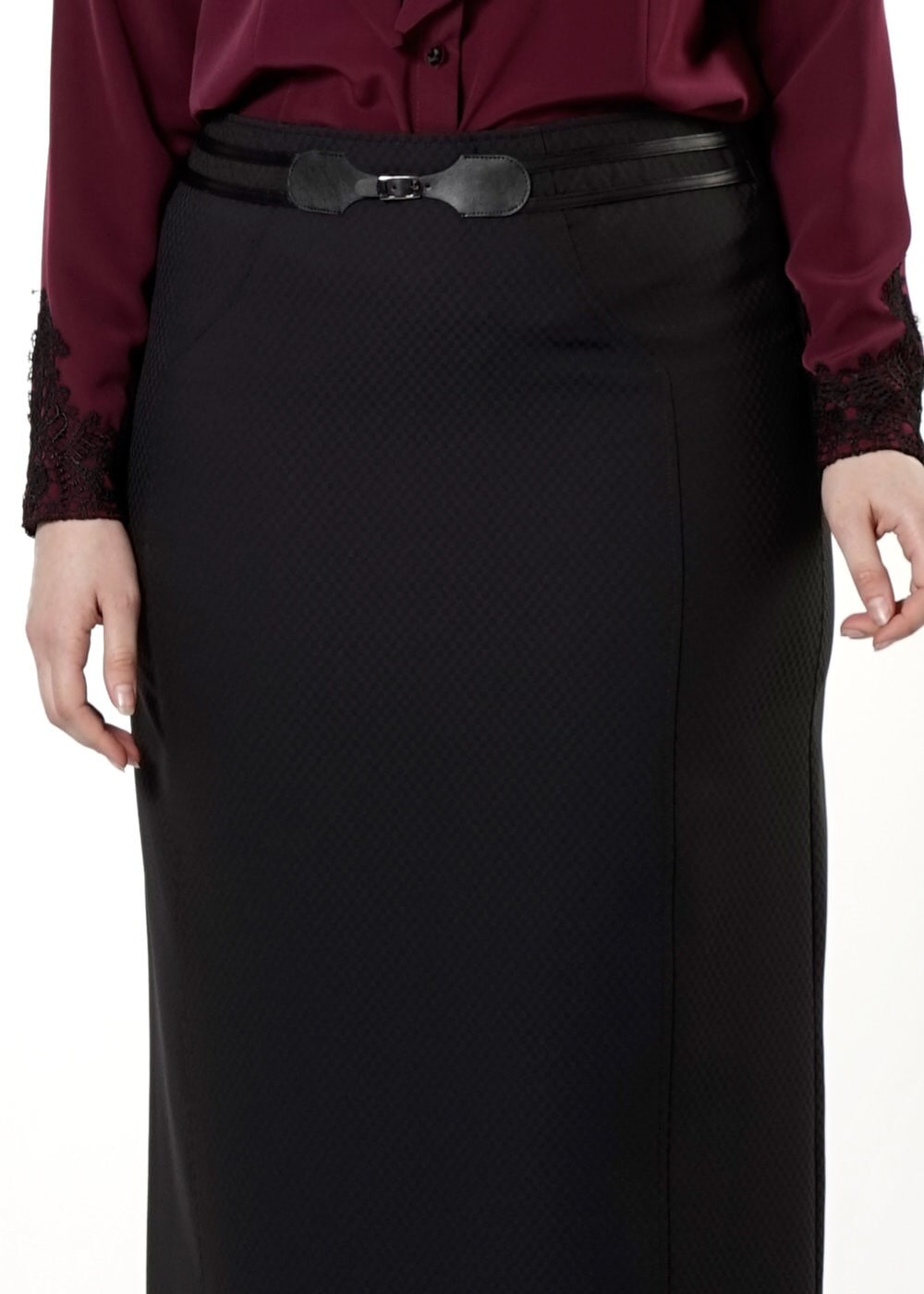 Tesettür giyim SİYAH DÜZ KESİM ETEK 6811 