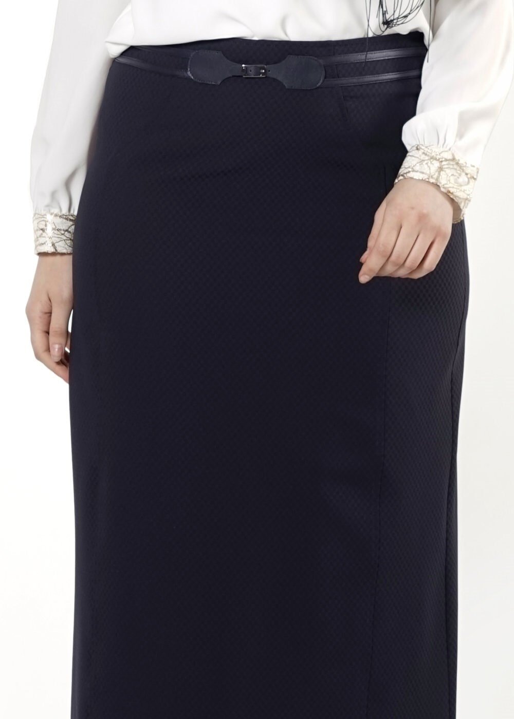 Tesettür giyim LACİVERT DÜZ KESİM ETEK 6811 