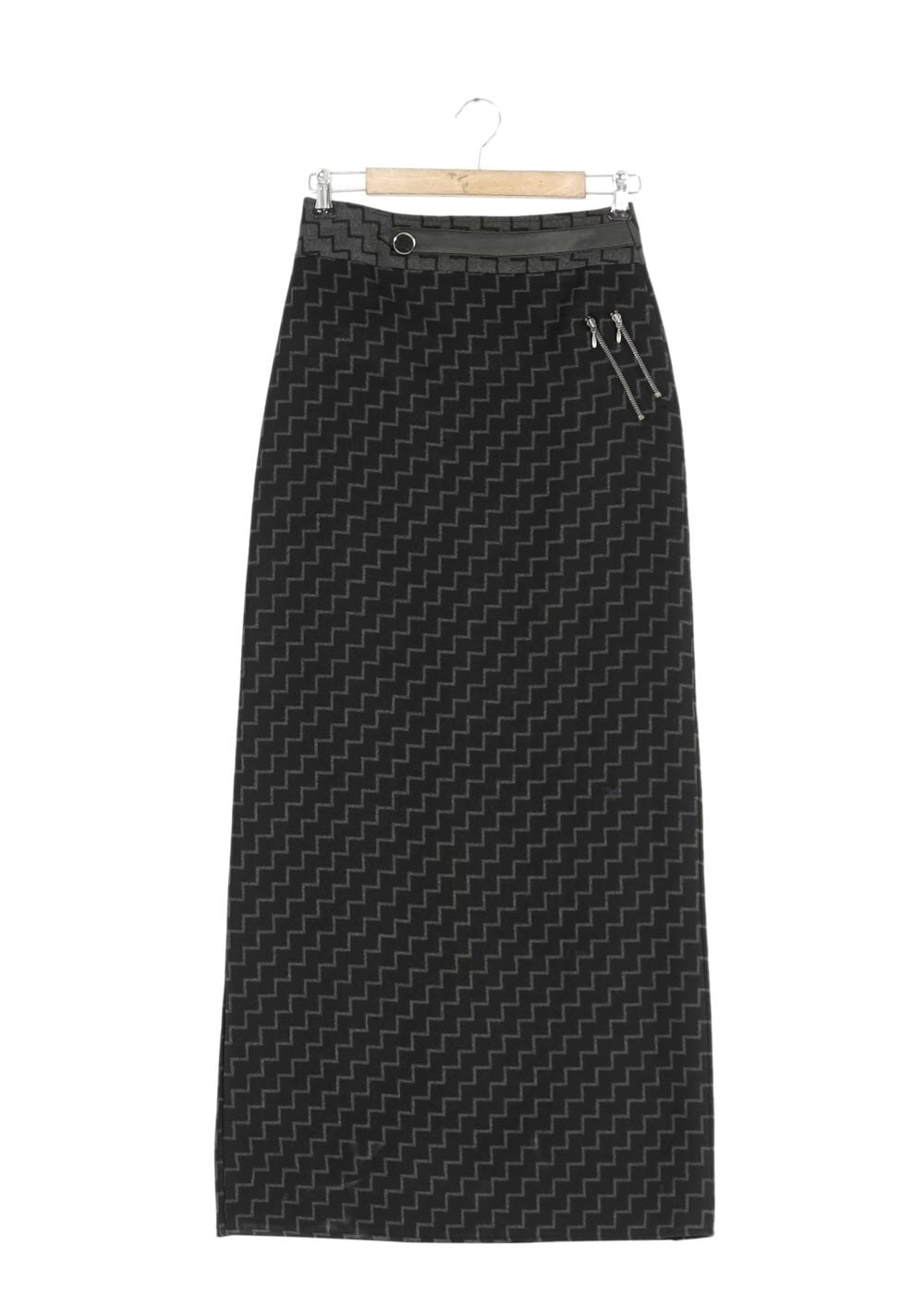 Tesettür giyim GRİ FERMUARLI ETEK 6823 