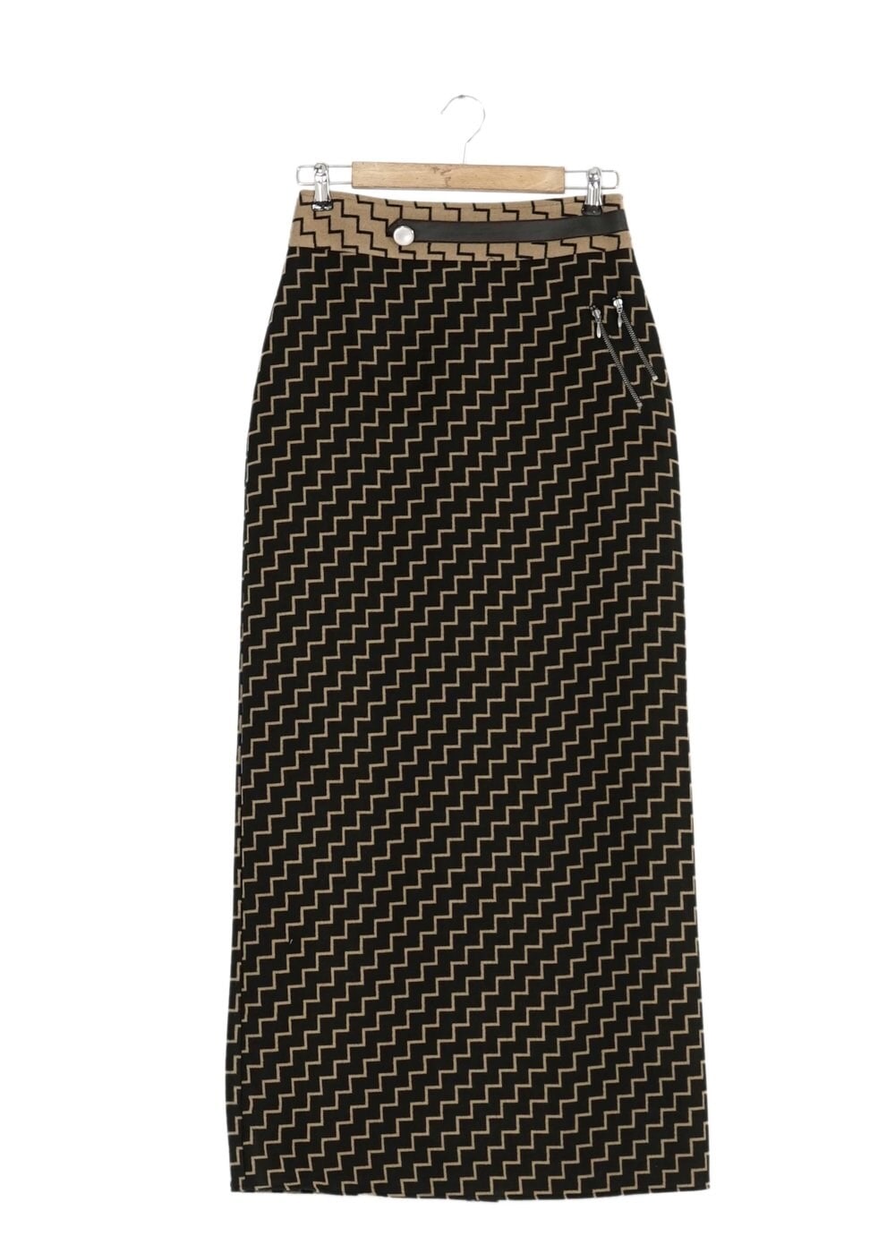 Tesettür giyim KAHVE FERMUARLI ETEK 6823 