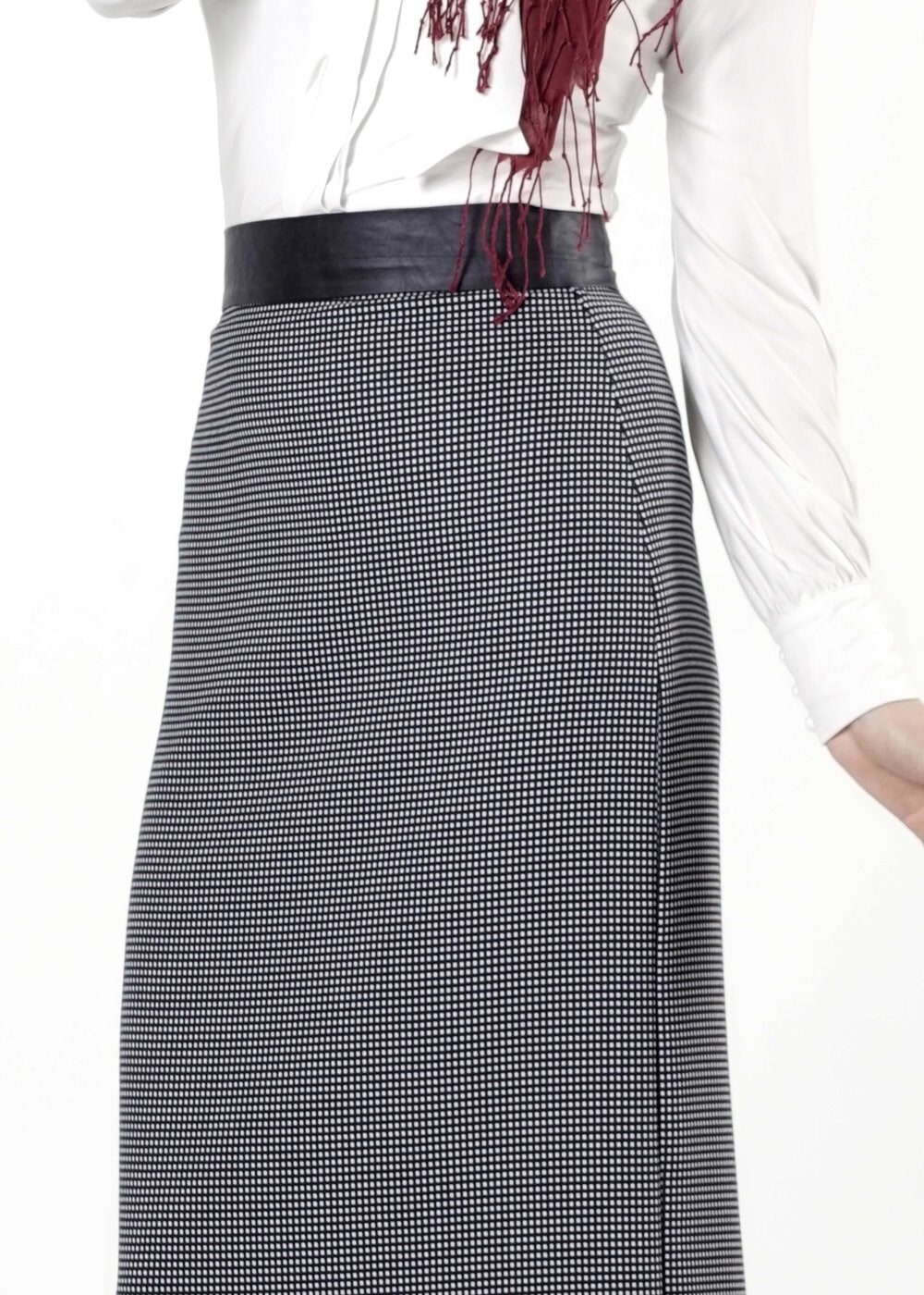 Tesettür giyim LACİVERT KARELİ DÜZ KESİM ETEK 6771-1 