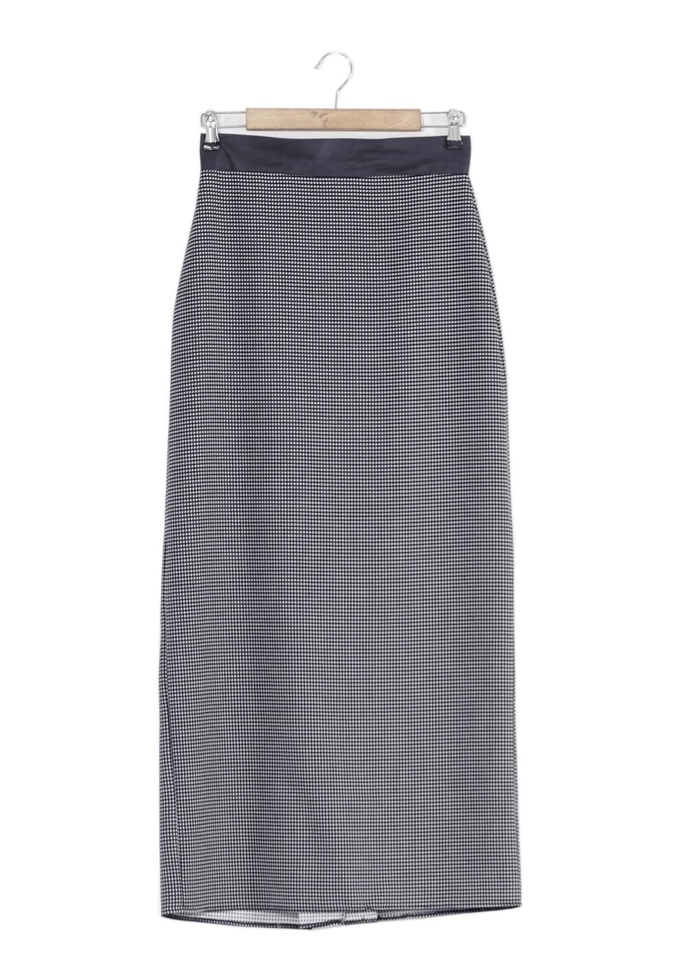 Tesettür giyim LACİVERT KARELİ DÜZ KESİM ETEK 6771-1 