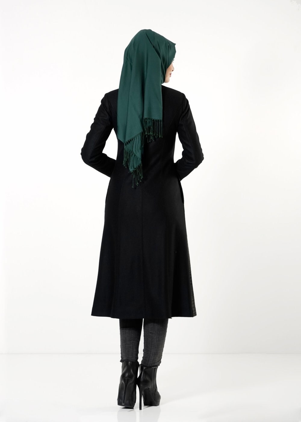 Tesettür giyim HAKİ 9342 KABAN