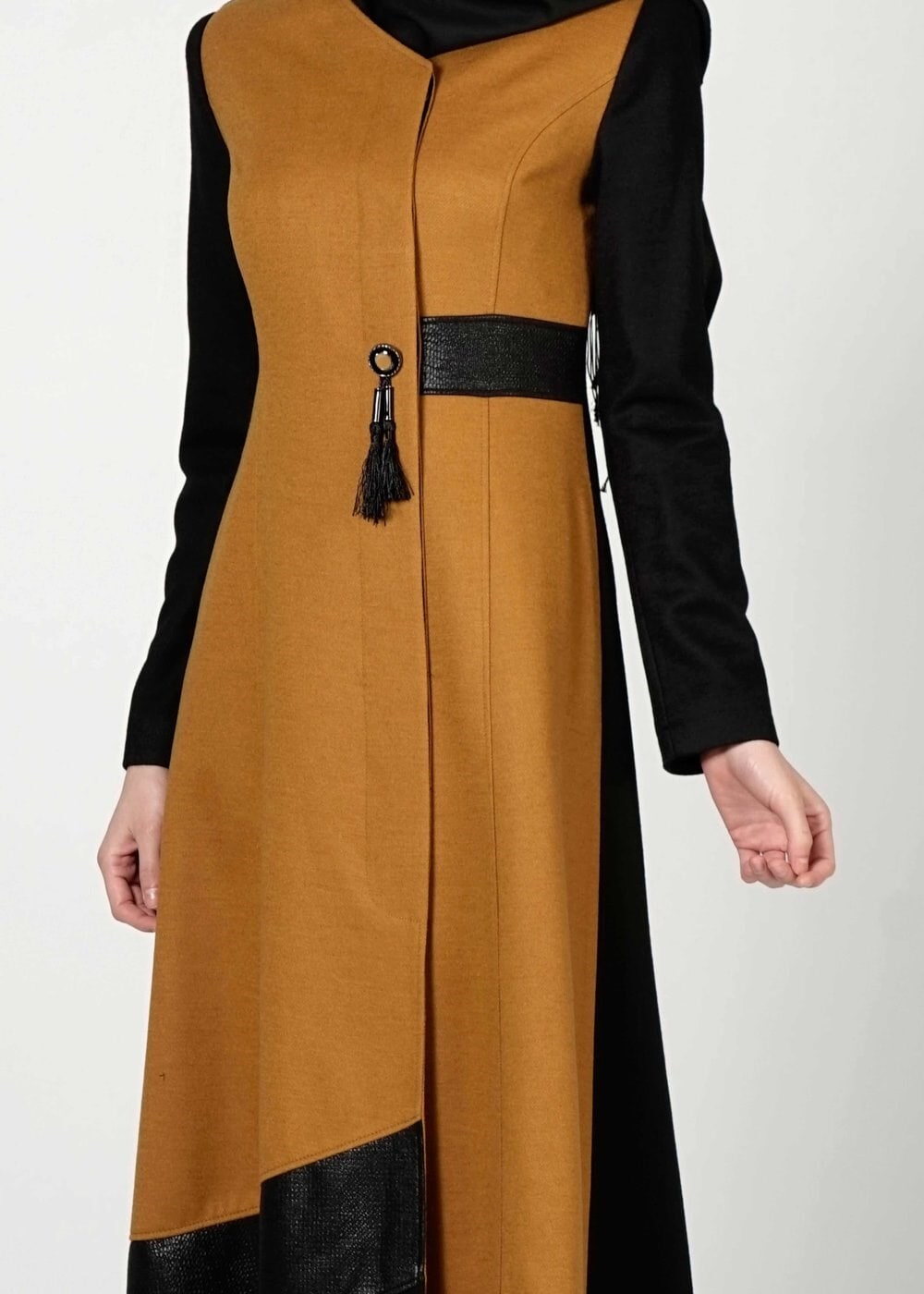 Tesettür giyim SARI 9348 KABAN