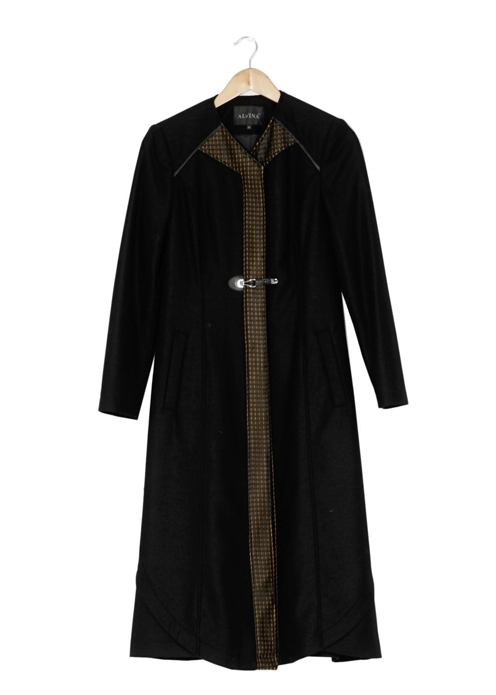 Tesettür giyim SİYAH ÖNÜ TOKA DETAYLI KABAN 9351 