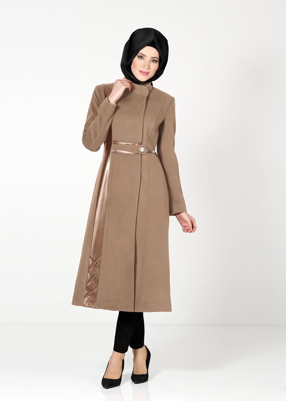 Tesettür giyim KAHVE 9353 KABAN 