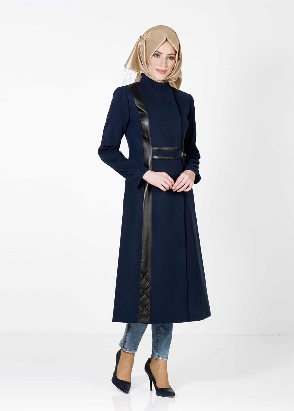 Tesettür giyim LACİVERT 9353 KABAN 
