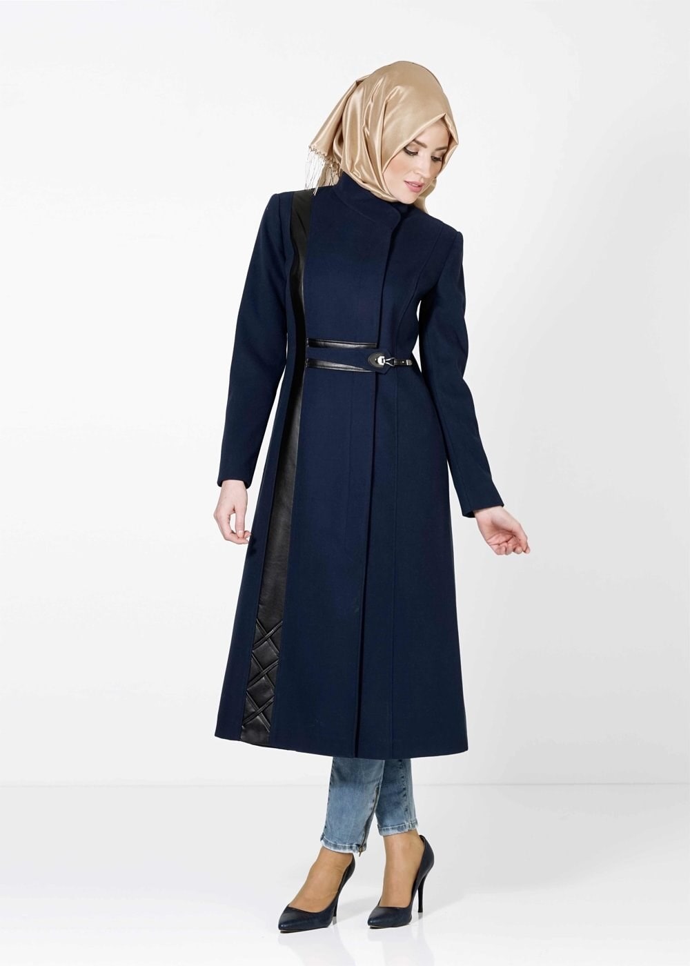 Tesettür giyim LACİVERT 9353 KABAN 