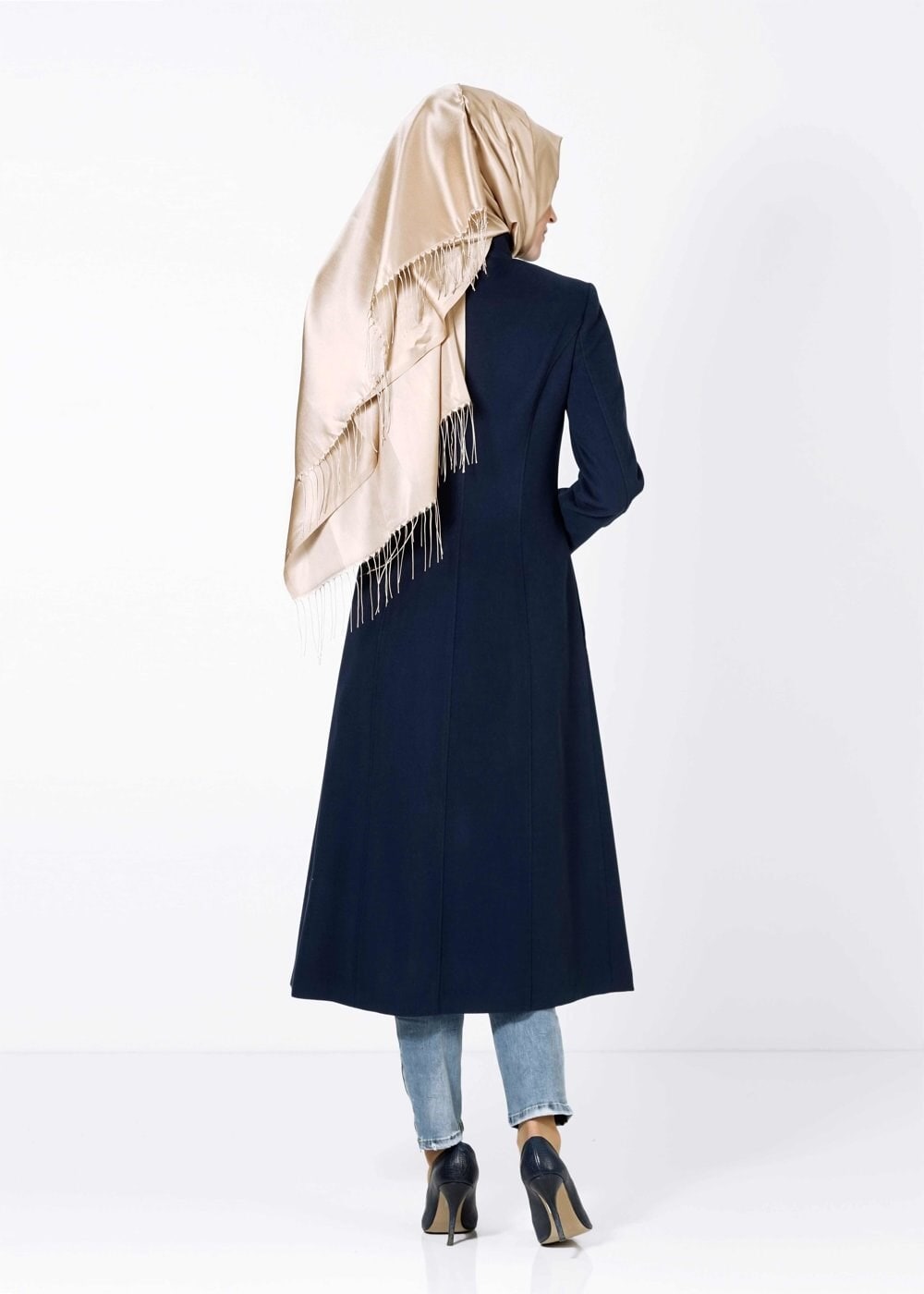 Tesettür giyim LACİVERT 9353 KABAN 