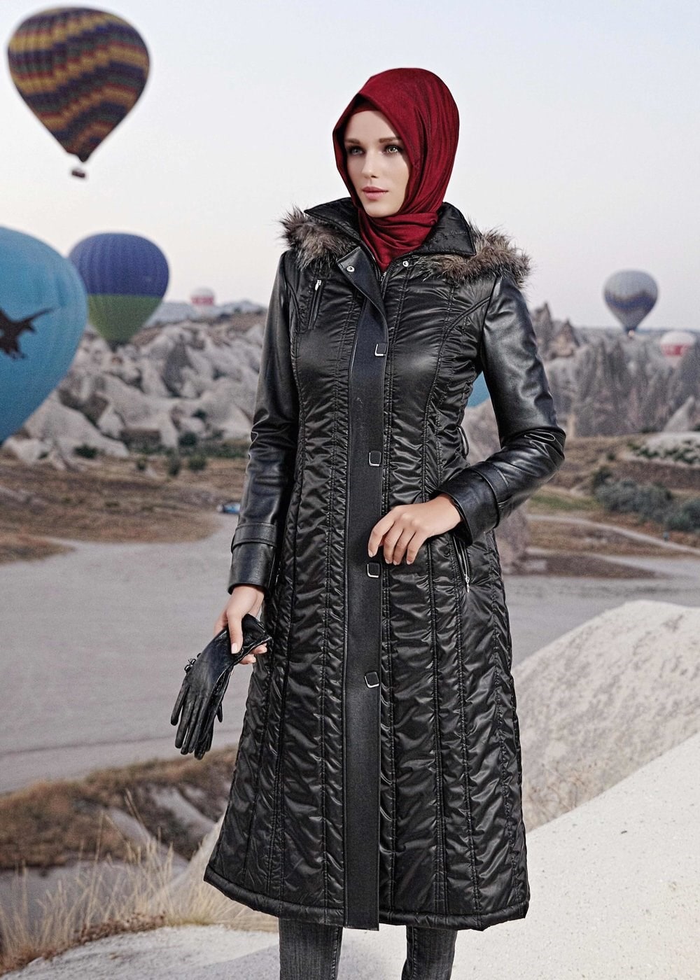 Tesettür giyim SİYAH 9361 KABAN