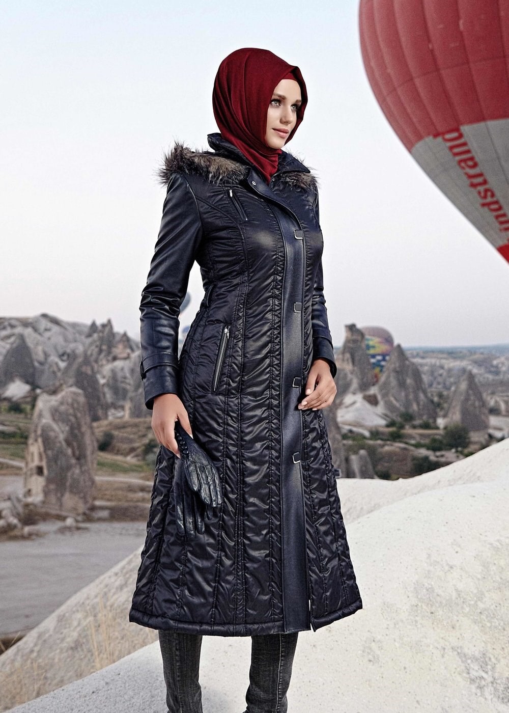 Tesettür giyim LACİVERT 9361 KABAN