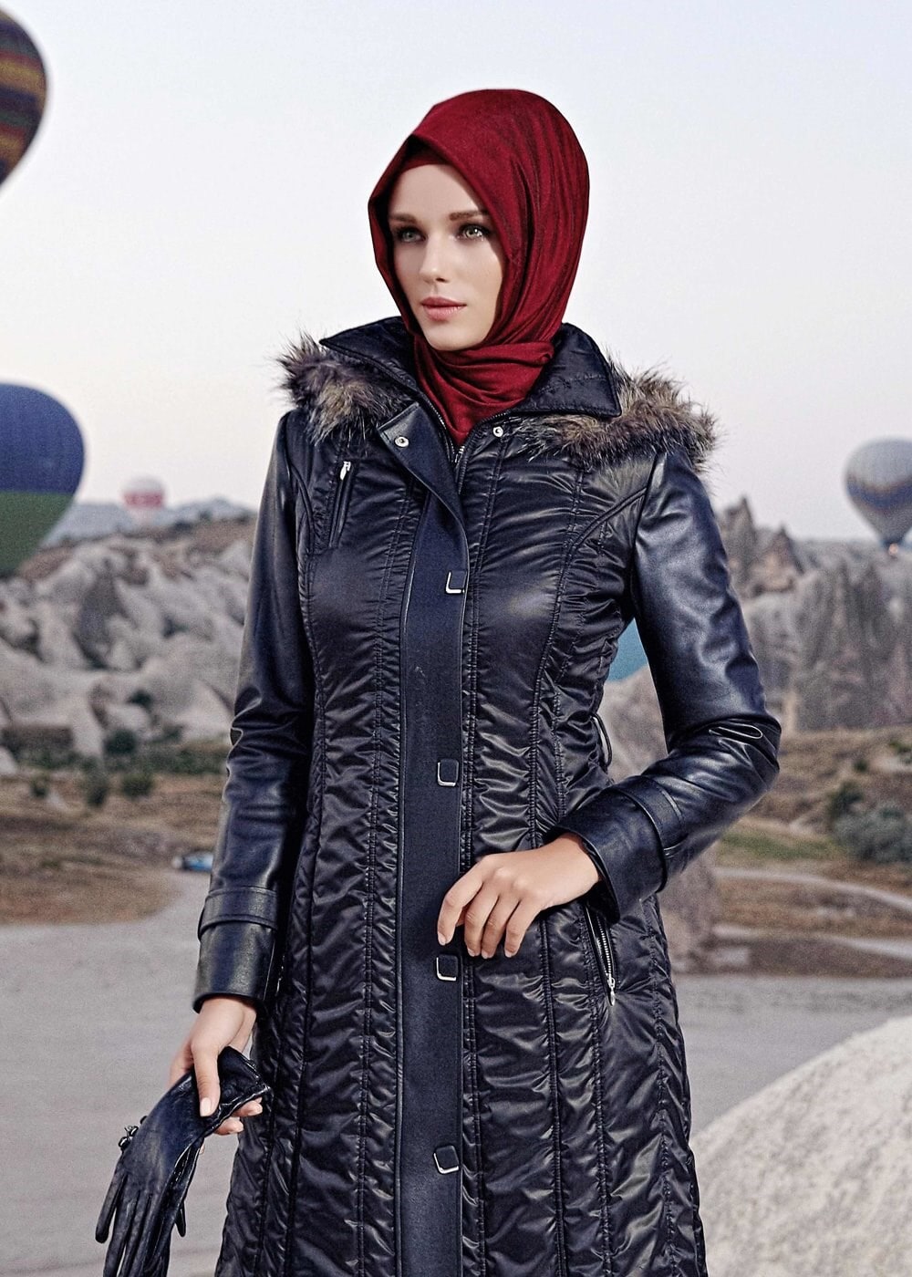 Tesettür giyim LACİVERT 9361 KABAN