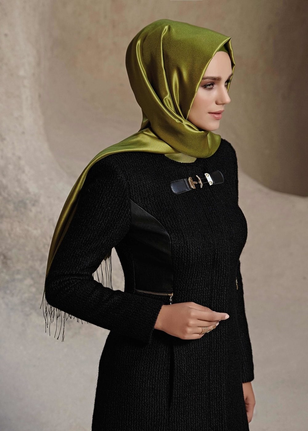 Tesettür giyim SİYAH 9366 KABAN