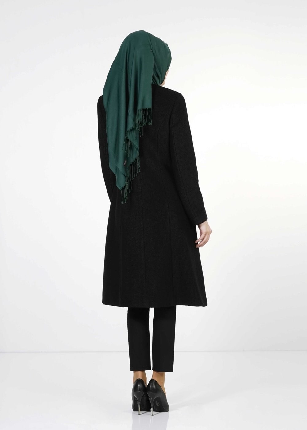 Tesettür giyim SİYAH 9366 KABAN