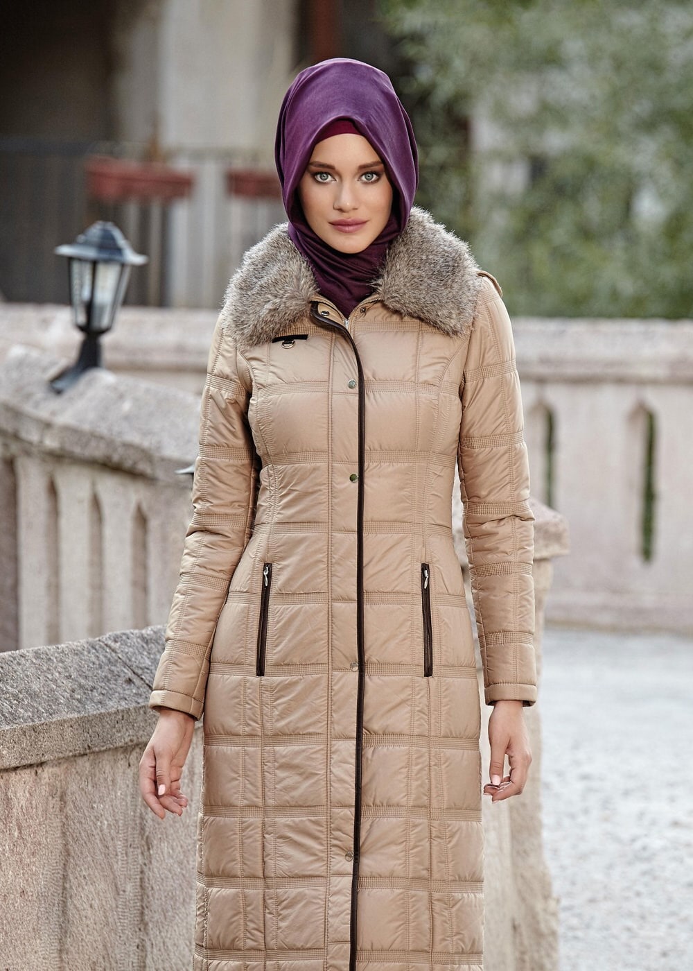 Tesettür giyim KAHVE 9376 KABAN