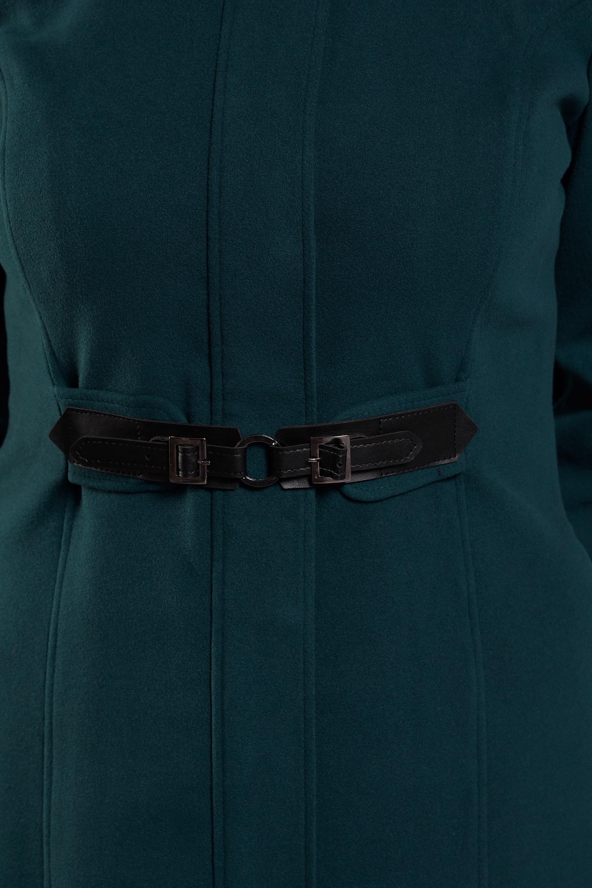 Tesettür giyim MAVİ KAPÜŞONLU KABAN 9386