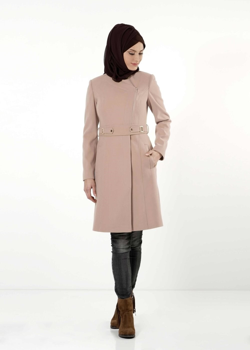 Tesettür giyim BEJ 9388 KABAN