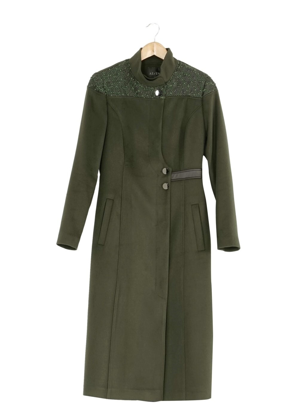 Tesettür giyim YEŞİL DÜĞMELİ KABAN 9397 