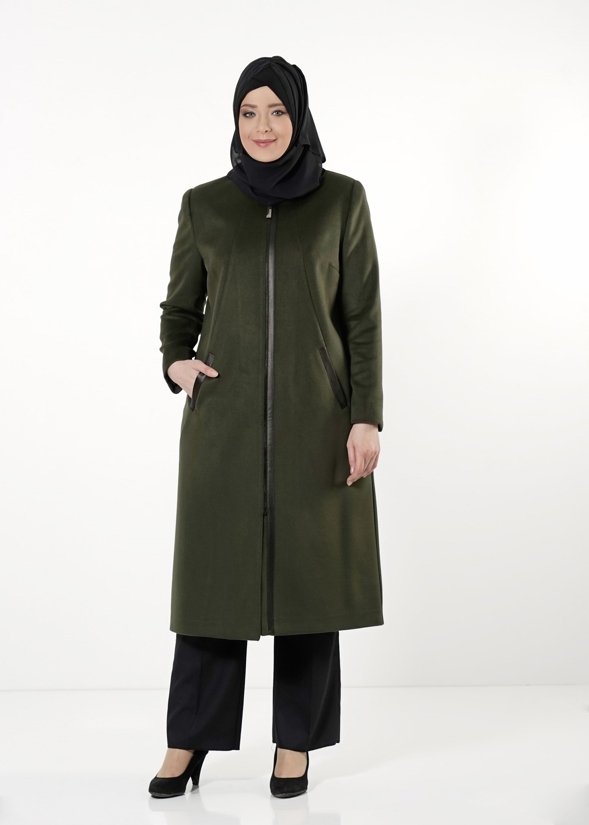 Tesettür giyim YEŞİL 9405 KABAN