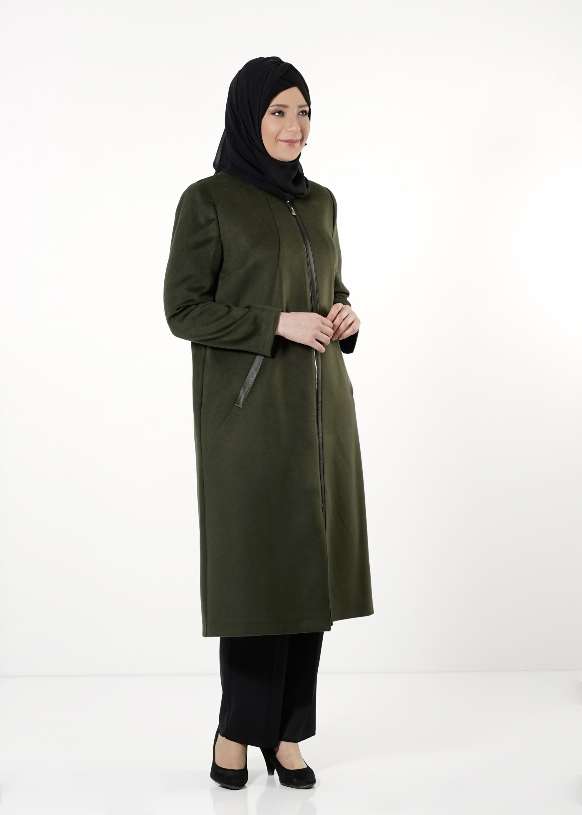 Tesettür giyim YEŞİL 9405 KABAN