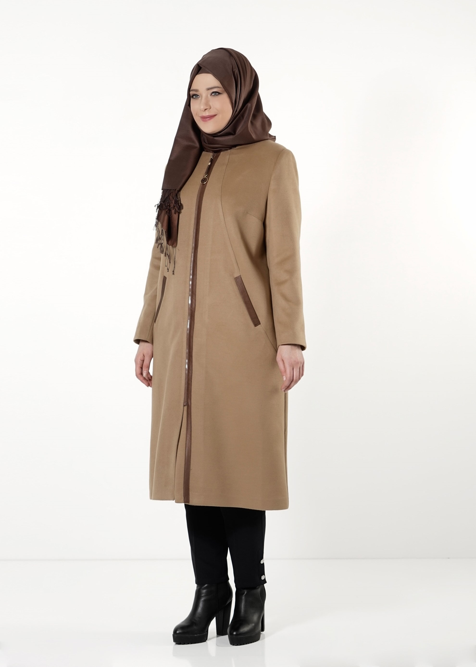Tesettür giyim KAHVE 9405 KABAN