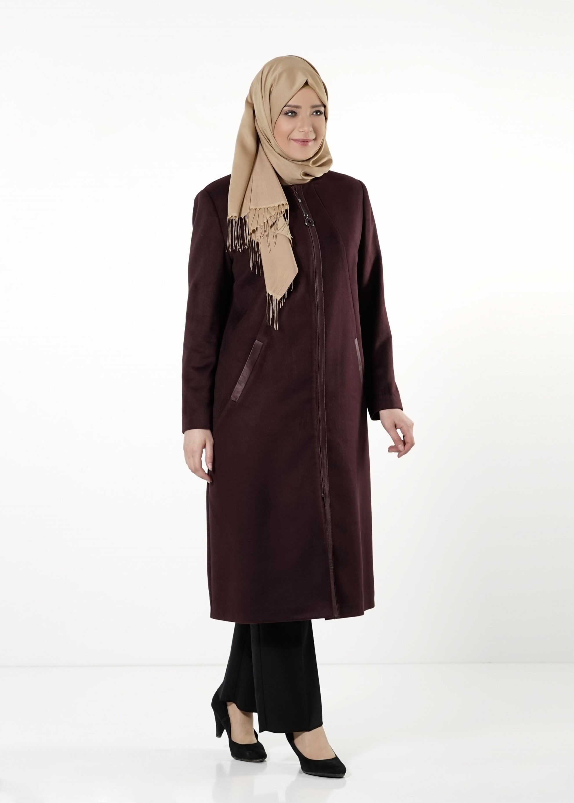 Tesettür giyim BORDO 9405 KABAN