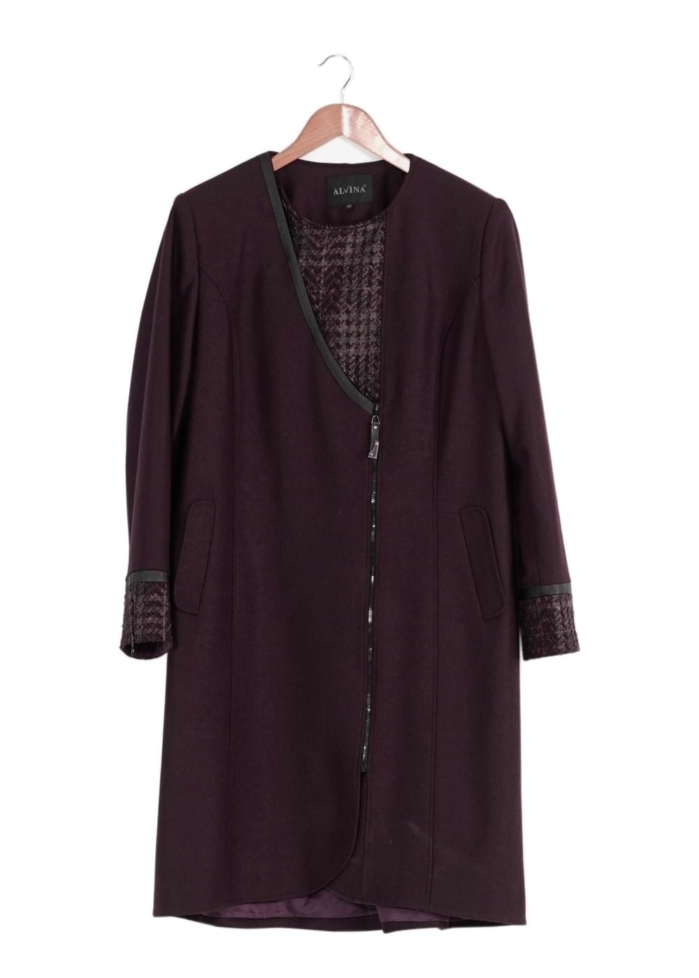 Tesettür giyim MÜRDÜM EKOSE DETAYLI KABAN 9406 