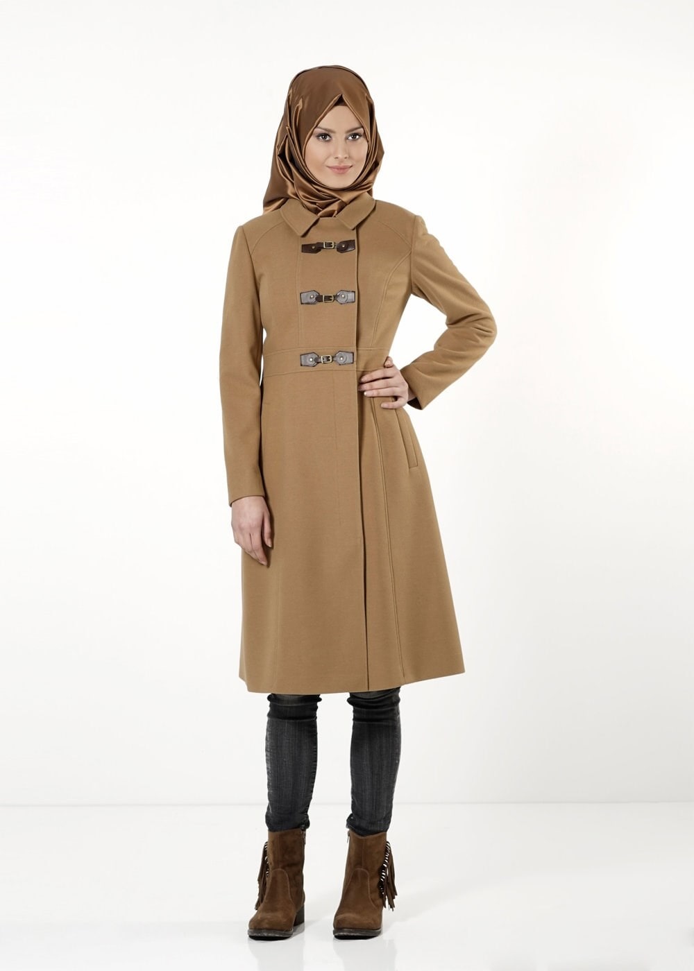 Tesettür giyim KAHVE 9425 KABAN