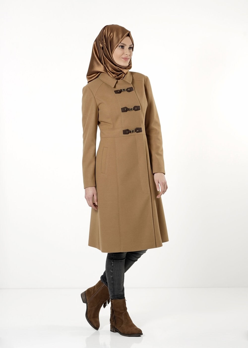 Tesettür giyim KAHVE 9425 KABAN