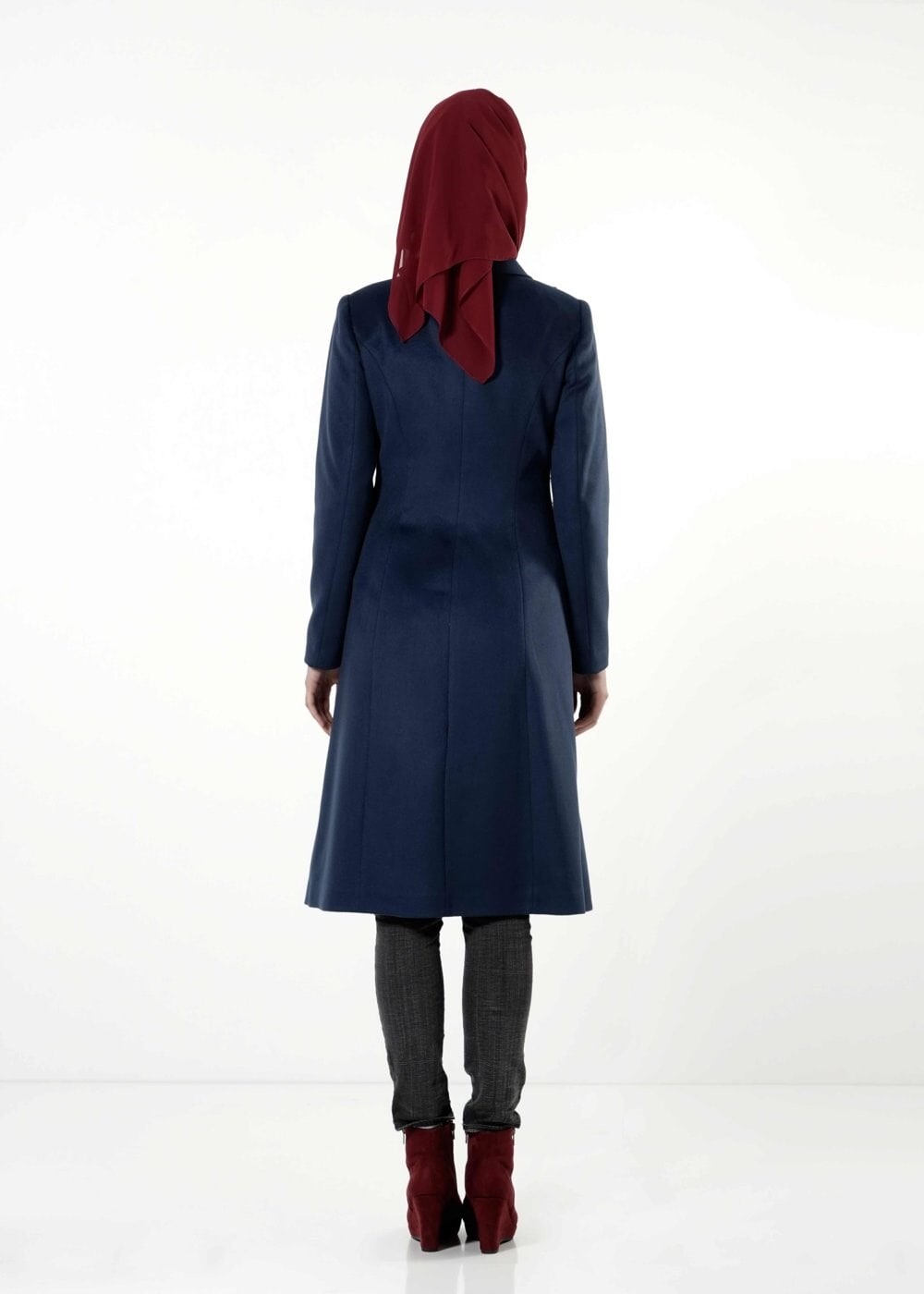 Tesettür giyim LACİVERT FERMUARLI KABAN 9426 