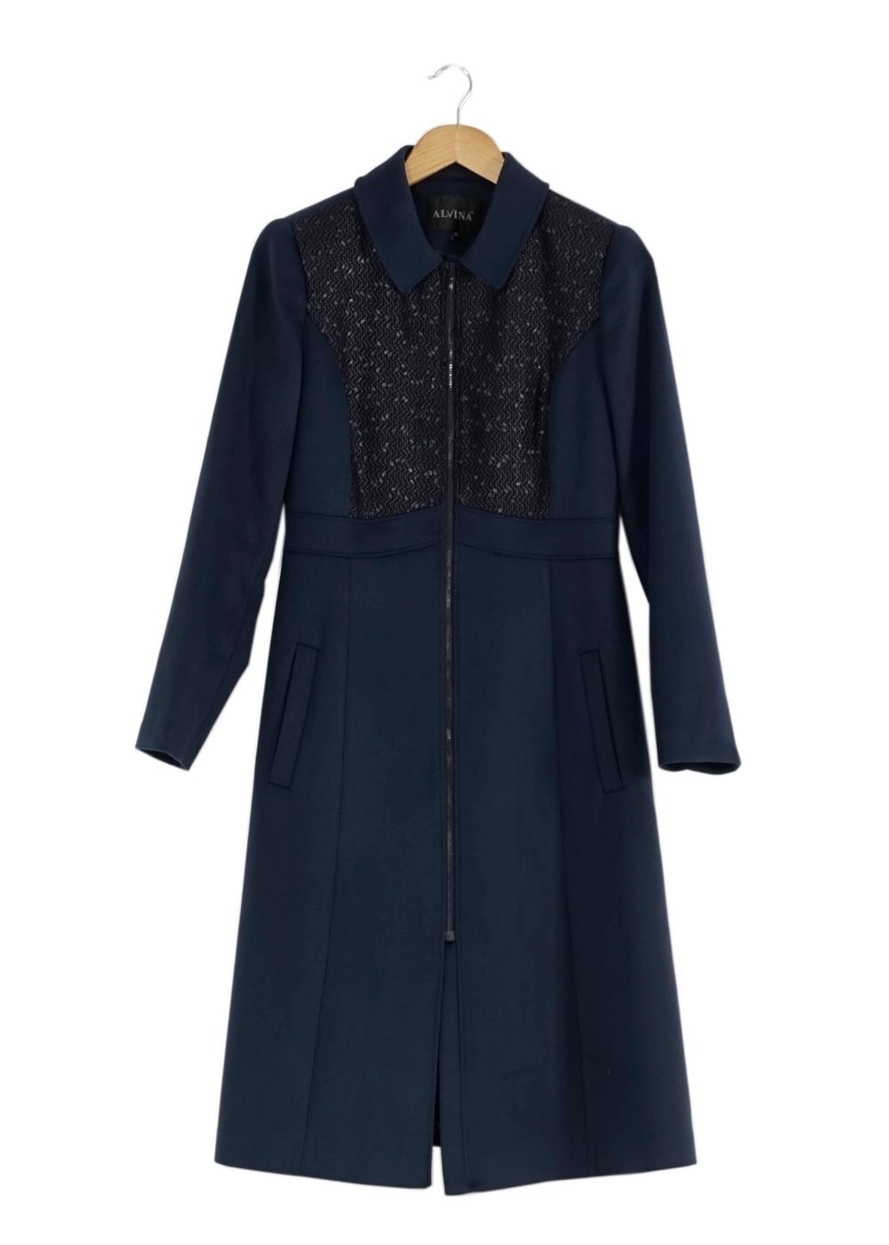 Tesettür giyim LACİVERT FERMUARLI KABAN 9426 