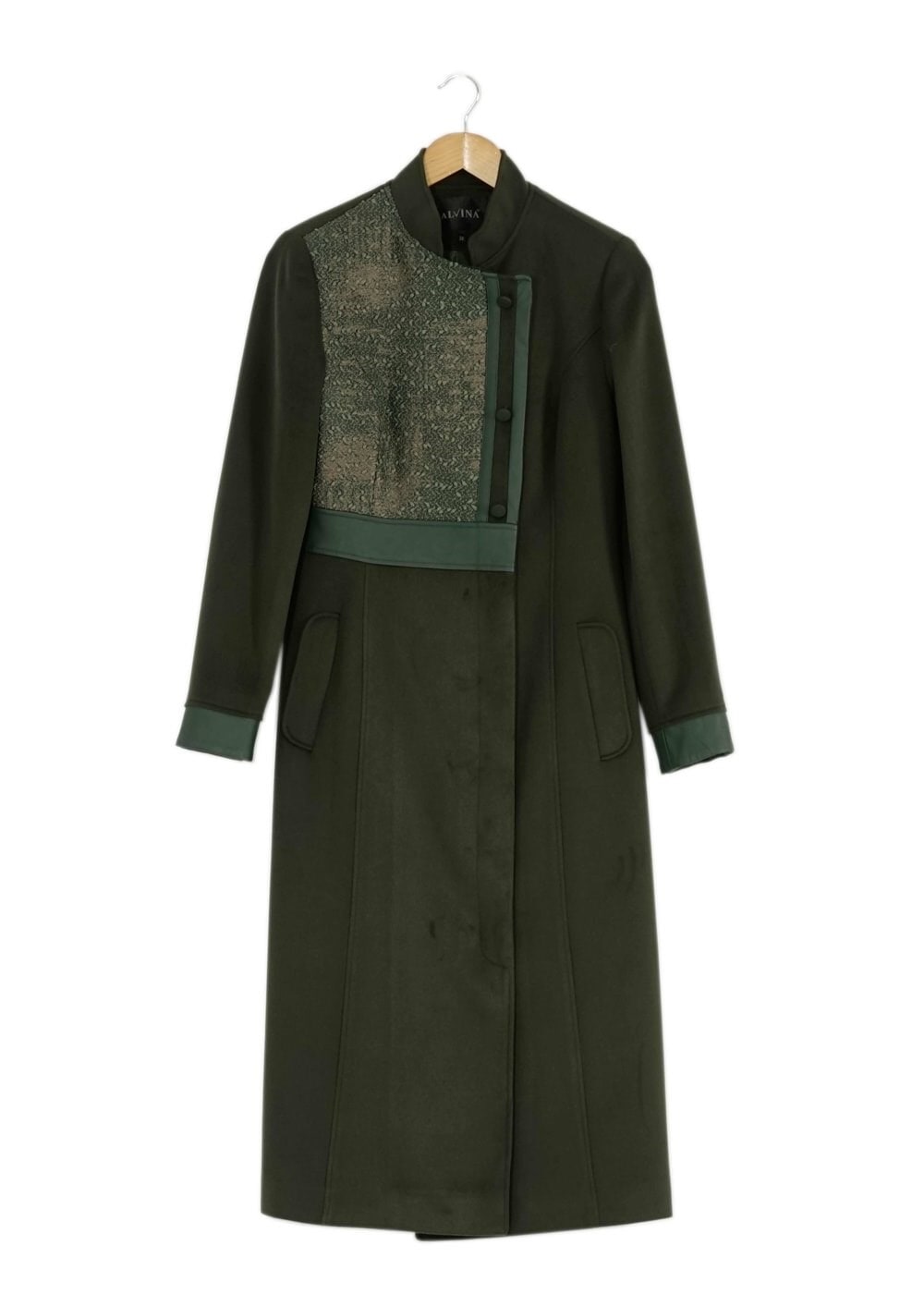 Tesettür giyim YEŞİL DÜĞMELİ KABAN 9427 